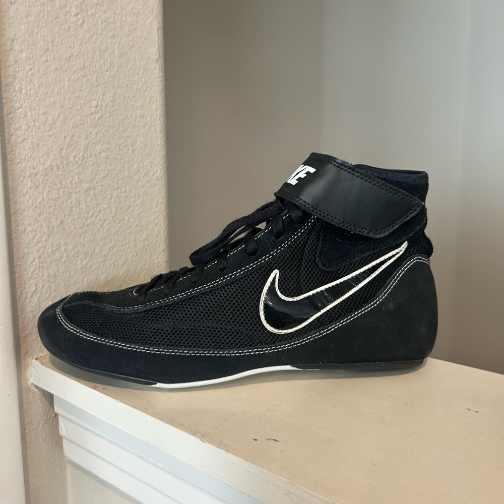 Nike Speed Sweep Wrestling Shoes Black 366683-001 High Top Lace Mens Size 9.5 - Picture 4 of 9